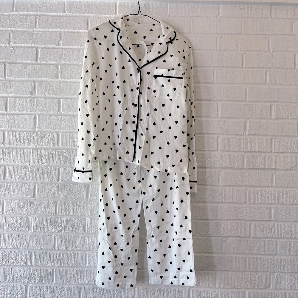 Kate spade Black and White Heart Pajama Set